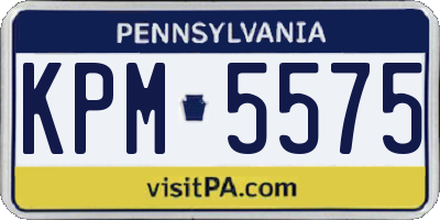 PA license plate KPM5575