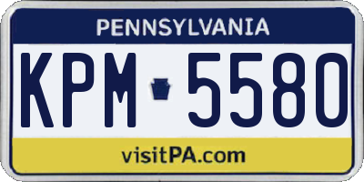 PA license plate KPM5580