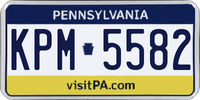 PA license plate KPM5582
