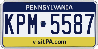 PA license plate KPM5587