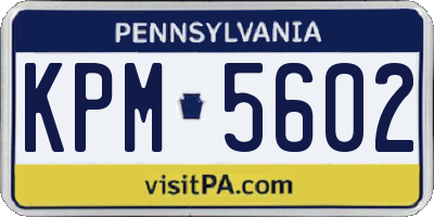 PA license plate KPM5602