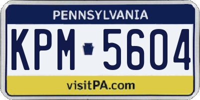 PA license plate KPM5604