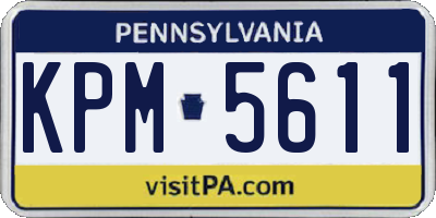 PA license plate KPM5611
