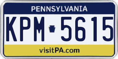 PA license plate KPM5615