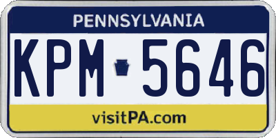 PA license plate KPM5646