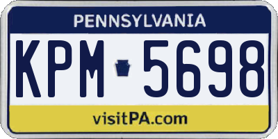 PA license plate KPM5698