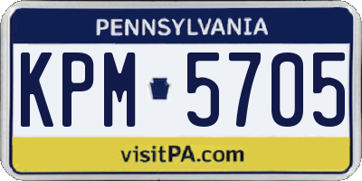 PA license plate KPM5705