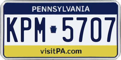 PA license plate KPM5707