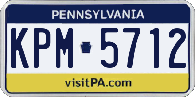 PA license plate KPM5712