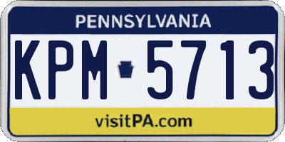 PA license plate KPM5713