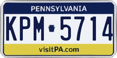 PA license plate KPM5714