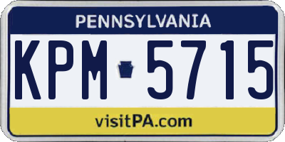 PA license plate KPM5715