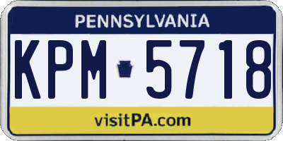 PA license plate KPM5718