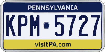 PA license plate KPM5727