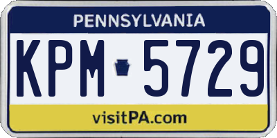 PA license plate KPM5729