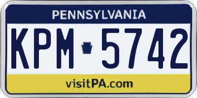 PA license plate KPM5742
