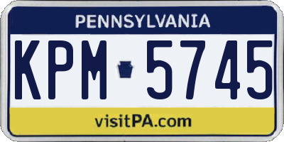 PA license plate KPM5745