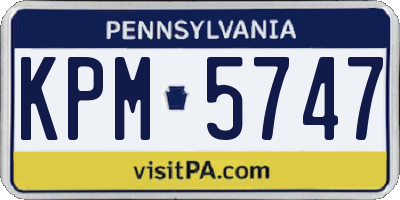 PA license plate KPM5747