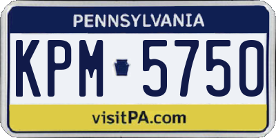 PA license plate KPM5750