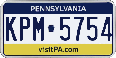 PA license plate KPM5754