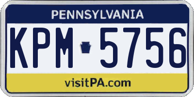 PA license plate KPM5756