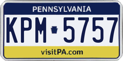 PA license plate KPM5757