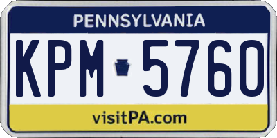 PA license plate KPM5760
