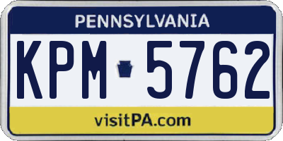 PA license plate KPM5762