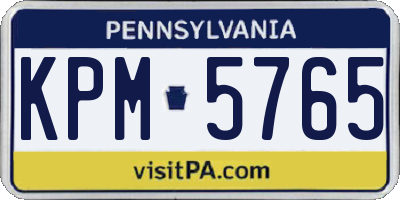 PA license plate KPM5765