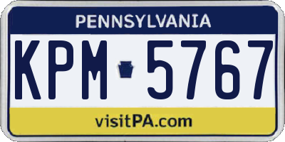 PA license plate KPM5767