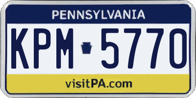 PA license plate KPM5770