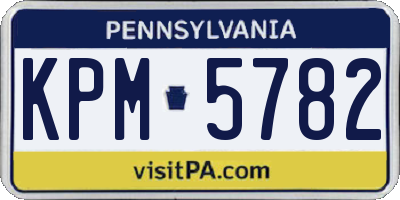 PA license plate KPM5782