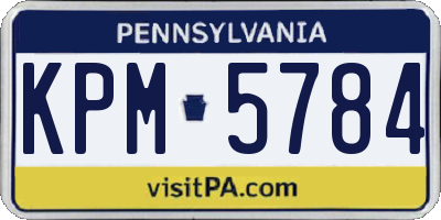 PA license plate KPM5784