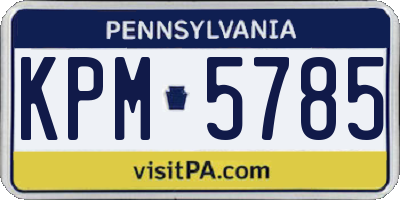 PA license plate KPM5785