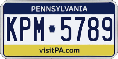 PA license plate KPM5789