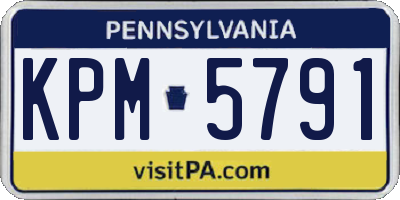 PA license plate KPM5791