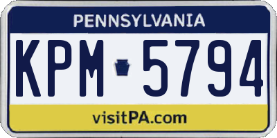 PA license plate KPM5794