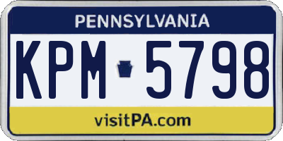 PA license plate KPM5798