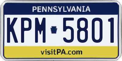 PA license plate KPM5801