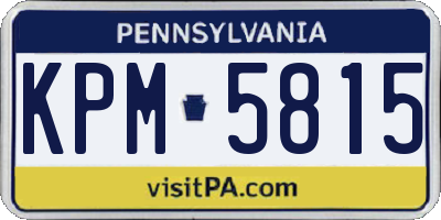 PA license plate KPM5815