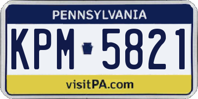 PA license plate KPM5821