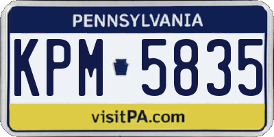PA license plate KPM5835