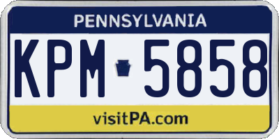 PA license plate KPM5858