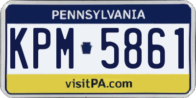 PA license plate KPM5861