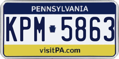 PA license plate KPM5863