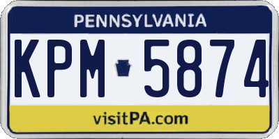 PA license plate KPM5874