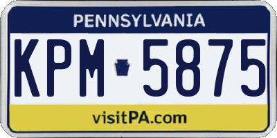 PA license plate KPM5875