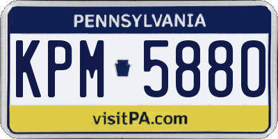 PA license plate KPM5880