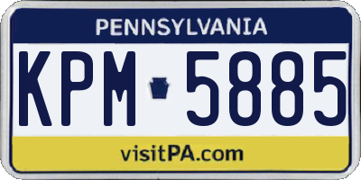 PA license plate KPM5885