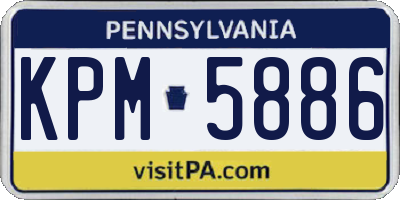 PA license plate KPM5886